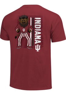 Indiana Hoosiers Crimson Rough Mascot Striped Short Sleeve T Shirt