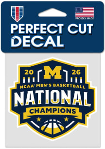 Michigan Wolverines 4x4 Perfect Cut 2026 MBB National Champion Auto Decal - Blue