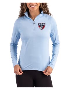 Cutter and Buck FC Dallas Womens Light Blue Coastline Qtr Zip