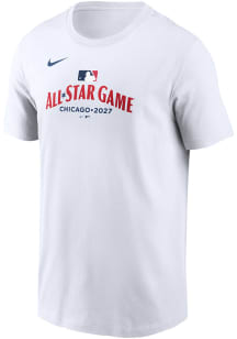Nike Chicago Cubs White All-Star Game 2027 Logo Short Sleeve T Shirt