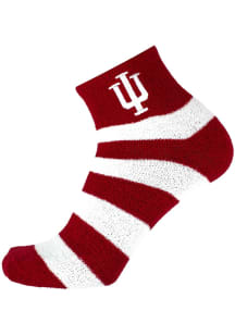 Indiana Hoosiers Fuzzy Stripe Womens Quarter Socks