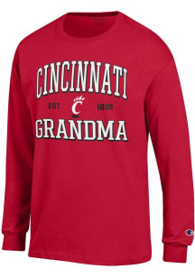 Champion Cincinnati Bearcats Red Est. Date Grandma Jersey Long Sleeve T Shirt