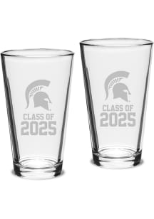 Michigan State Spartans Class of 2025 Set of 2 Pint Glass - White