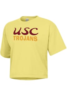 Gear For Sports USC Trojans Womens Gold Short Script  Boxy Short Sleeve T-Shirt