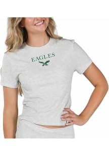 Concepts Sport Philadelphia Eagles Womens Grey Fray Short Sleeve T-Shirt