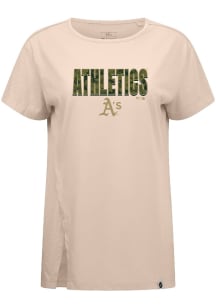 Levelwear Oakland Athletics Womens Brown Influx Protect Short Sleeve T-Shirt