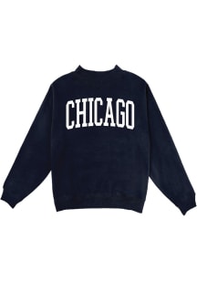 Blue 84 Chicago Womens Navy Blue Chicago Mock neck Crew Sweatshirt