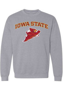 Iowa State Cyclones Mens Grey Punching Cy Long Sleeve Crew Sweatshirt