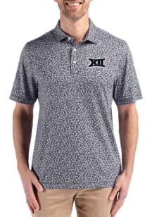Cutter and Buck Big 12 Black Pike Flora Big and Tall Polo