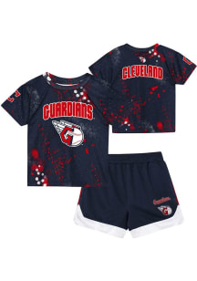 Cleveland Guardians Boys Navy Blue Pinch Hitter Infielder Set Top and Bottom