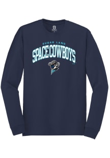 Summit Sportswear Sugar Land Space Cowboys Navy Blue Arch Mascot Long Sleeve T Shirt