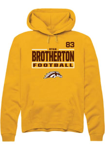Ryan Brotherton Western Michigan Broncos Mens Gold Football NIL Stacked Box Player Hood