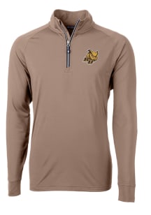 Cutter and Buck Rowan University Mens Brown Adapt Knit Long Sleeve Qtr Zip Pullover