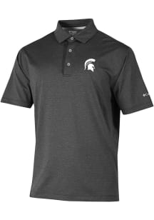 Columbia Michigan State Spartans Mens Black Sand Tee Short Sleeve Polo