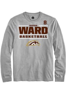 Hudson Ward Western Michigan Broncos Grey NIL Stacked Box Long Sleeve Player T Shirt