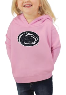 Little King Penn State Nittany Lions Toddler Pink Glitter Long Sleeve Hooded Sweatshirt