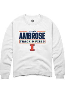 Javaris Ambrose Illinois Fighting Illini Mens White NIL Stacked Box Player Crew