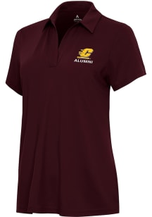 Antigua Central Michigan Chippewas Womens Maroon Alumni Era Short Sleeve Polo Shirt