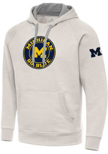 Antigua Michigan Wolverines Mens White Victory Long Sleeve Hoodie