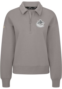 Levelwear Vancouver Canucks Womens Grey Canmore Chenille Logo Medium Weight Jacket