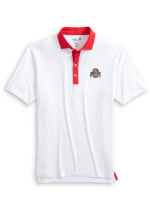 Johnnie O Ohio State Buckeyes Mens White Ramos Short Sleeve Fashion Polo