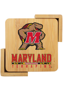 Maryland Terrapins 4 pack wooden Coaster - Red