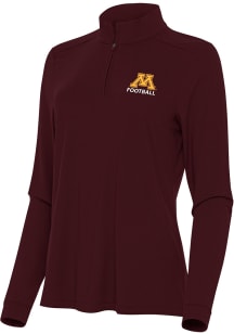 Antigua Minnesota Golden Gophers Womens Maroon Football Intent Qtr Zip