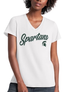 Michigan State Spartans Womens White Field Short Sleeve T-Shirt