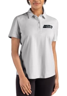 Cutter and Buck Seattle Seahawks Womens Grey Mono Advantage Short Sleeve Polo Shirt