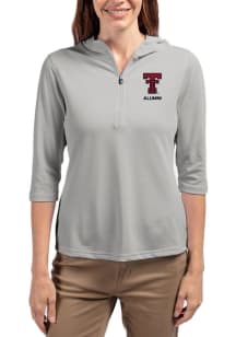 Cutter and Buck Texas Tech Red Raiders Womens Ash Virtue Eco Pique Hooded Sweatshirt