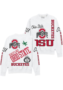 Ohio State Buckeyes Womens White Kelsey Crew Sweatshirt