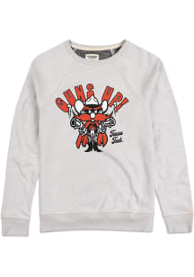 Homefield Texas Tech Red Raiders Mens Ash Vintage "Guns Up" Long Sleeve Fashion Sweatshirt
