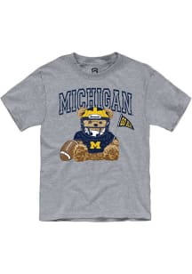 Summit Sportswear Michigan Wolverines Youth Grey Bear Necessities Short Sleeve T-Shirt