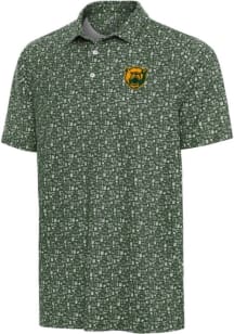 Antigua Baylor Bears Mens Green University Football Short Sleeve Polo