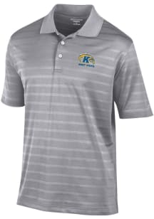 Champion Kent State Golden Flashes Mens Grey Embroidered Textured Solid Short Sleeve Polo