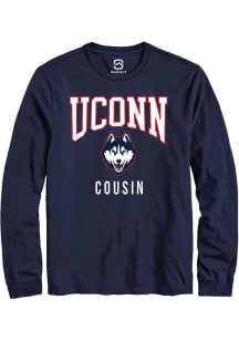 Summit Sportswear UConn Huskies Navy Blue Cousin Long Sleeve T Shirt