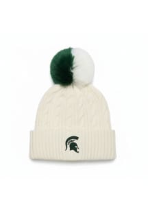 Lusso Michigan State Spartans White Astrid Two Tone Pom Womens Knit Hat