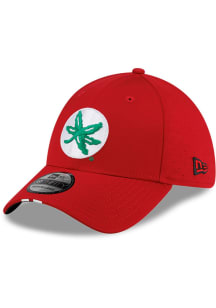 New Era Ohio State Buckeyes Mens Red Silicone Patch Featherweight Poly 39THIRTY Flex Hat