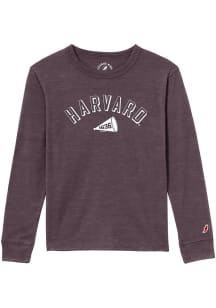 Harvard Crimson Youth Maroon Arch Wordmark Megaphone Long Sleeve T-Shirt