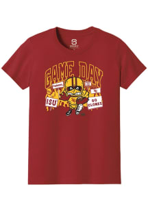 Summit Sportswear Iowa State Cyclones Youth Cardinal Football Cy Short Sleeve T-Shirt