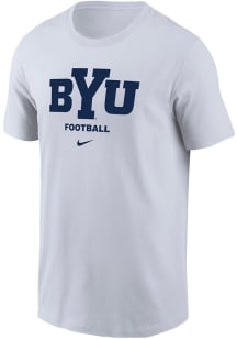 Nike BYU Cougars White Football Short Sleeve T Shirt