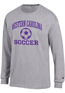 Champion Western Carolina Grey Soccer Jersey Long Sleeve T Shirt