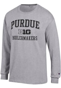 Champion Purdue Boilermakers Grey Big Ten Jersey Long Sleeve T Shirt