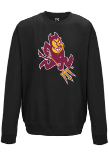 Summit Sportswear Arizona State Sun Devils Mens Black Sparky Long Sleeve Crew Sweatshirt