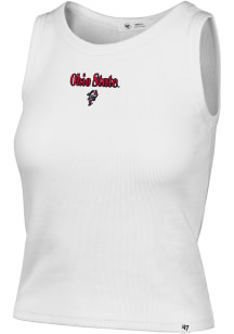 47 Ohio State Buckeyes Womens White Straight Cut Tank Top