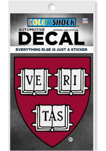 Harvard Crimson Veritas Shield Auto Decal - Crimson