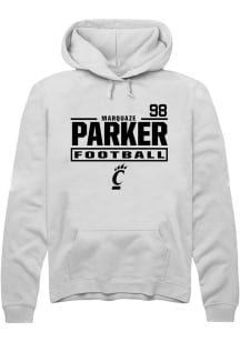Marquaze Parker Cincinnati Bearcats Mens White Football NIL Stacked Box Player Hood