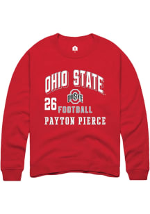 Payton Pierce Ohio State Buckeyes Mens Red Football NIL Arch Logo Player Crew