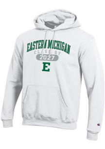 Champion Eastern Michigan Eagles Mens White Pill Class of 2027 Powerblend Long Sleeve Hoodie