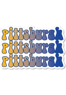 Pitt Panthers 3.5" Stacked Bubble x3 Rugged Stickers - Blue